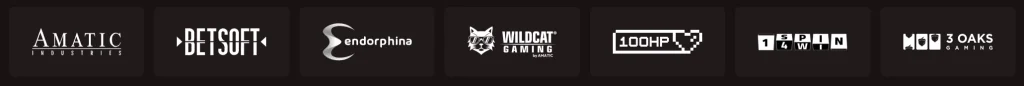 WinKingdom Casino logos de fournisseurs de jeux dont Amatic Betsoft Endorphina et 1spin4win
