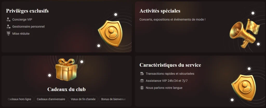 WinKingdom Casino section VIP avec privilèges exclusifs cadeaux du club et service personnalisé